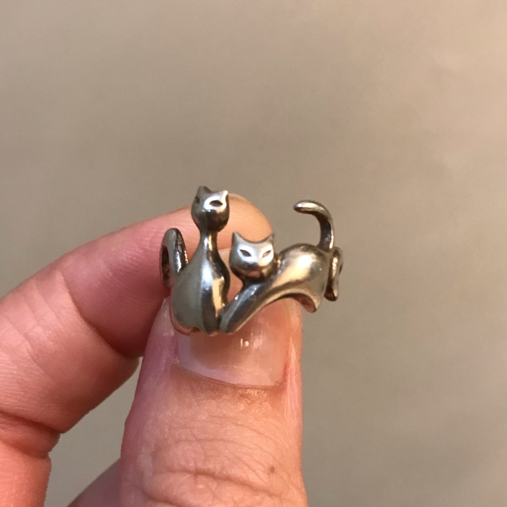 Vintage Sterling Silver Cat Ring
